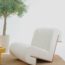 Pelo Veneered Oak & Linen Sofa Chair