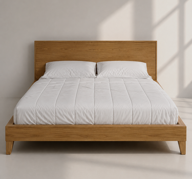 Safat White Oak Solid Wood King Size Bed by Art Dei Marmi
