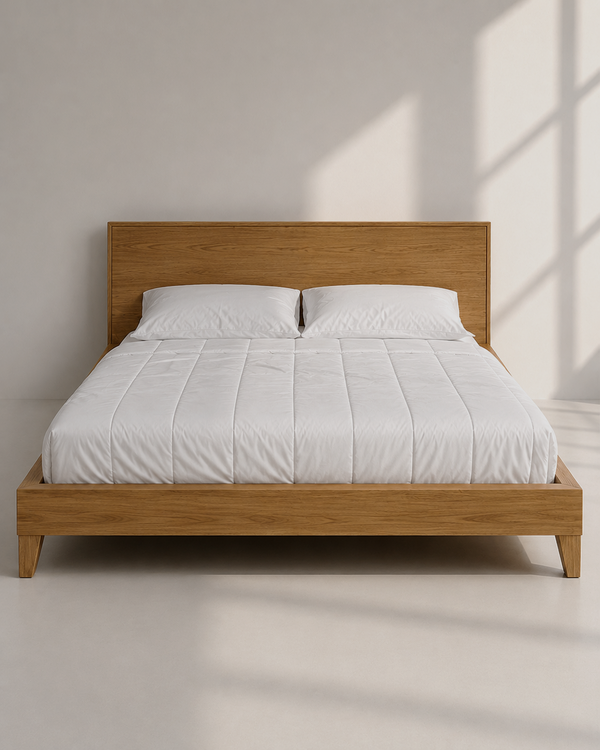 Safat White Oak Solid Wood King Size Bed by Art Dei Marmi