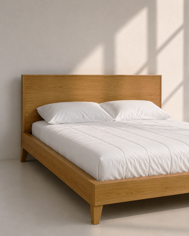 Safat White Oak Solid Wood King Size Bed by Art Dei Marmi