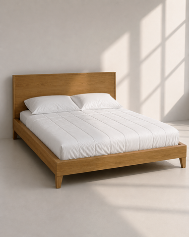 Safat White Oak Solid Wood King Size Bed by Art Dei Marmi