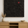 Smoked Black Premium Handmade Wooden Wall Sculpture | Size XXL – 120 cm x 120 cm