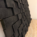 Smoked Black Premium Handmade Wooden Wall Sculpture | Size XXL – 120 cm x 120 cm