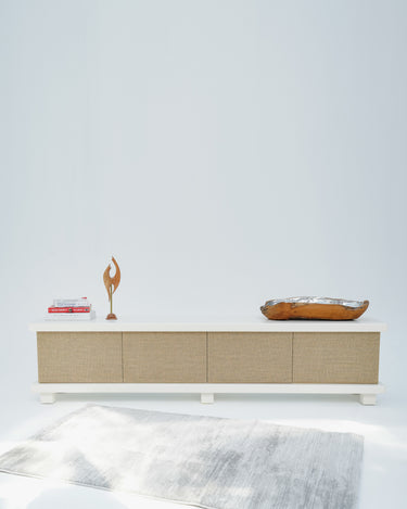 Taro PU Paint & Rattan TV Unit