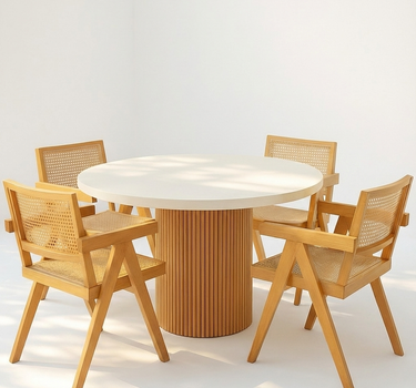Tivo Micro Cement & Wooden Base Outdoor Table