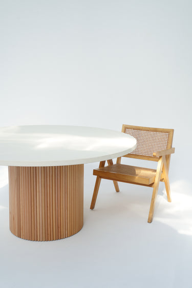 Tivo Micro Cement & Wooden Base Outdoor Table