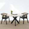Valera Dining Table - Travertine Top With Wooden Base