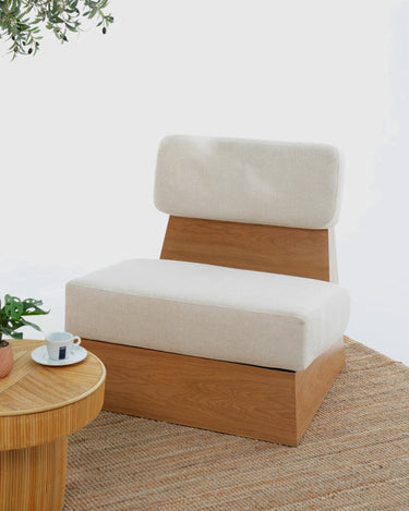 Velo White Oak & Linen Sofa Chair