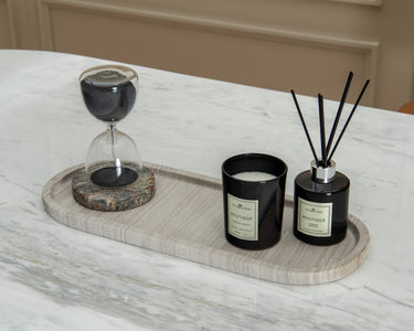 Vena White Wood Marble Platter