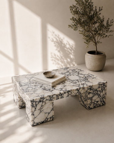 Viora Calacatta Viola Marble Coffee Table for refined lounge and living room spaces